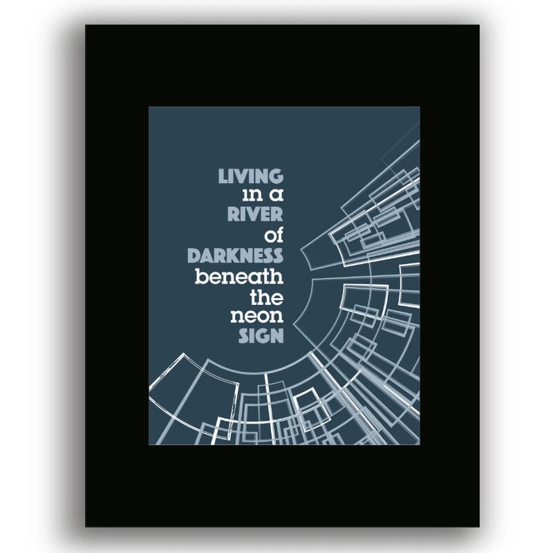 You Belong to the City by Glenn Frey - Song Lyric Music Art Song Lyrics Art Song Lyrics Art 8x10 Black Matted Print