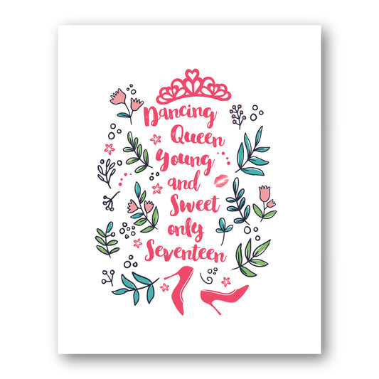 Dancing Queen by ABBA - Song Lyric Art Music Quote Print