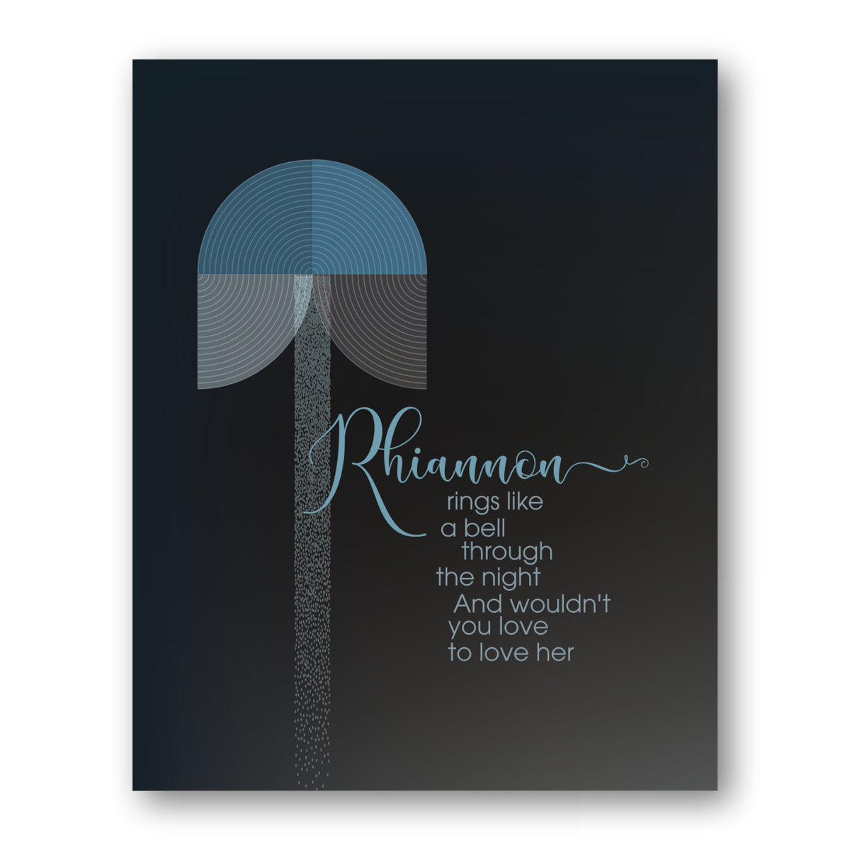 Rhiannon by Fleetwood Mac - Song Lyrics Rock Music Print