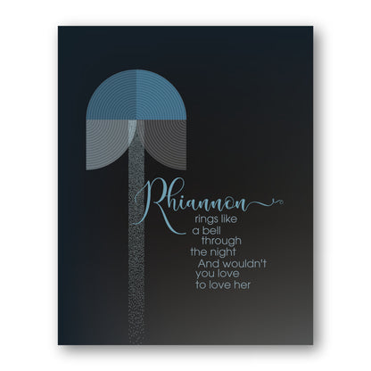 Rhiannon by Fleetwood Mac - Song Lyrics Rock Music Print