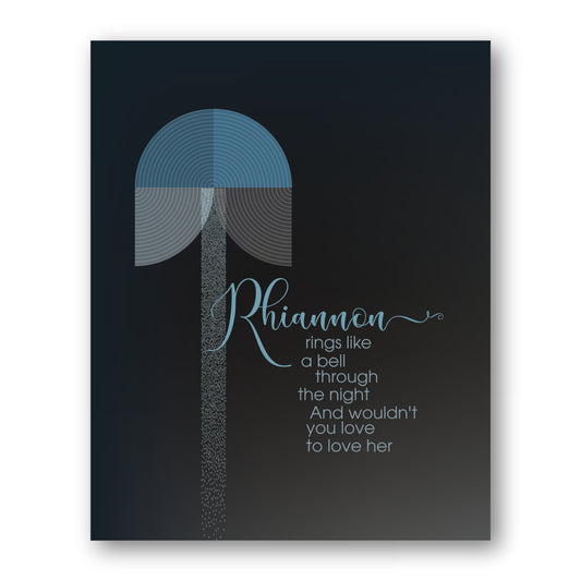 Rhiannon by Fleetwood Mac - Song Lyrics Rock Music Print
