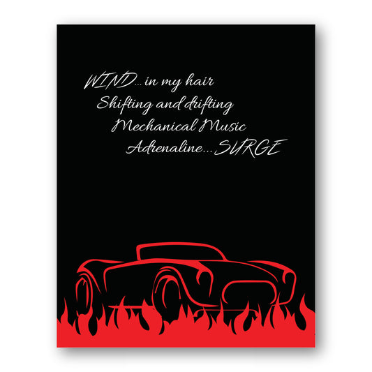 Red Barchetta by Rush - Song Lyric Art Rock Music Print
