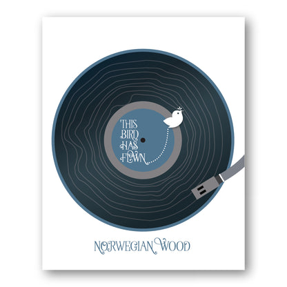 Norwegian Wood by the Beatles - Song Lyric Art Wall Poster