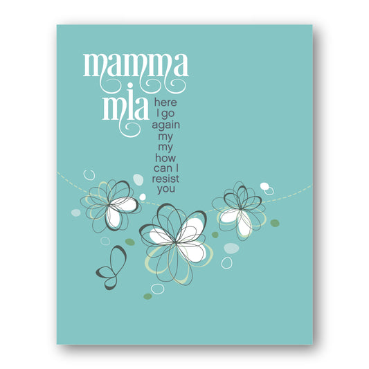 Mamma Mia by ABBA - Song Lyric Pop Music Wall Art Print