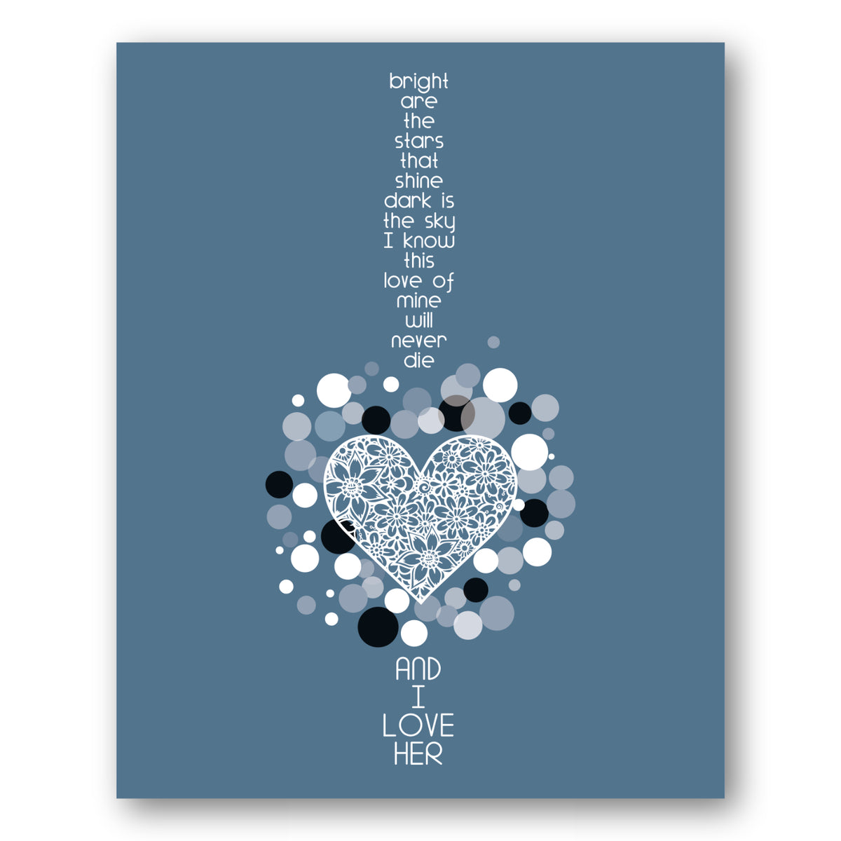 And I Love Her by the Beatles - Song Lyrics Wedding Art