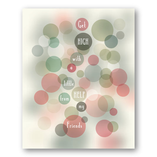 Help from my Friends by Beatles - Song Lyric Art Print
