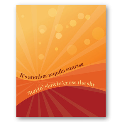 Tequila Sunrise by the Eagles - Music Song Lyric Art Print