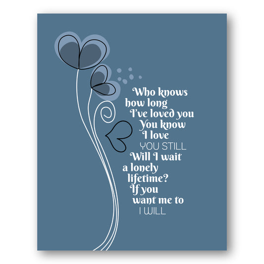 I Will by the Beatles - Song Lyrics Art Wedding Music Print