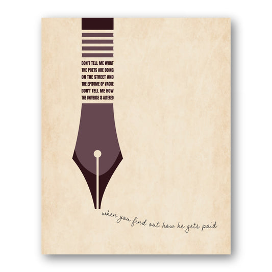Poets by Tragically Hip - Lyric Inspired Song Art Print