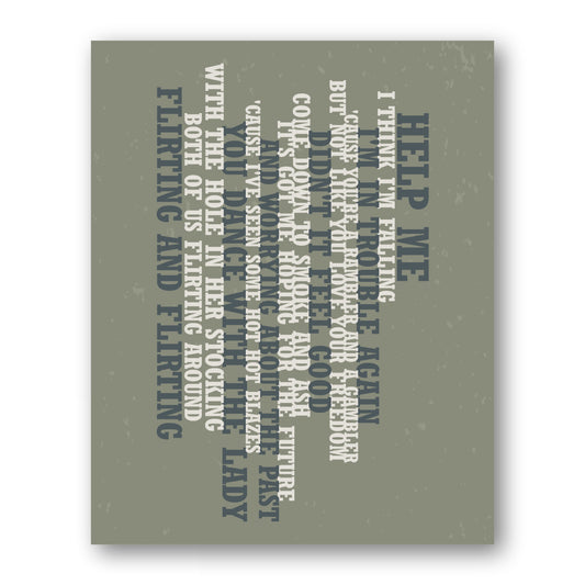 Help Me by Joni Mitchell - 70s Song Poster Lyrical Art Print