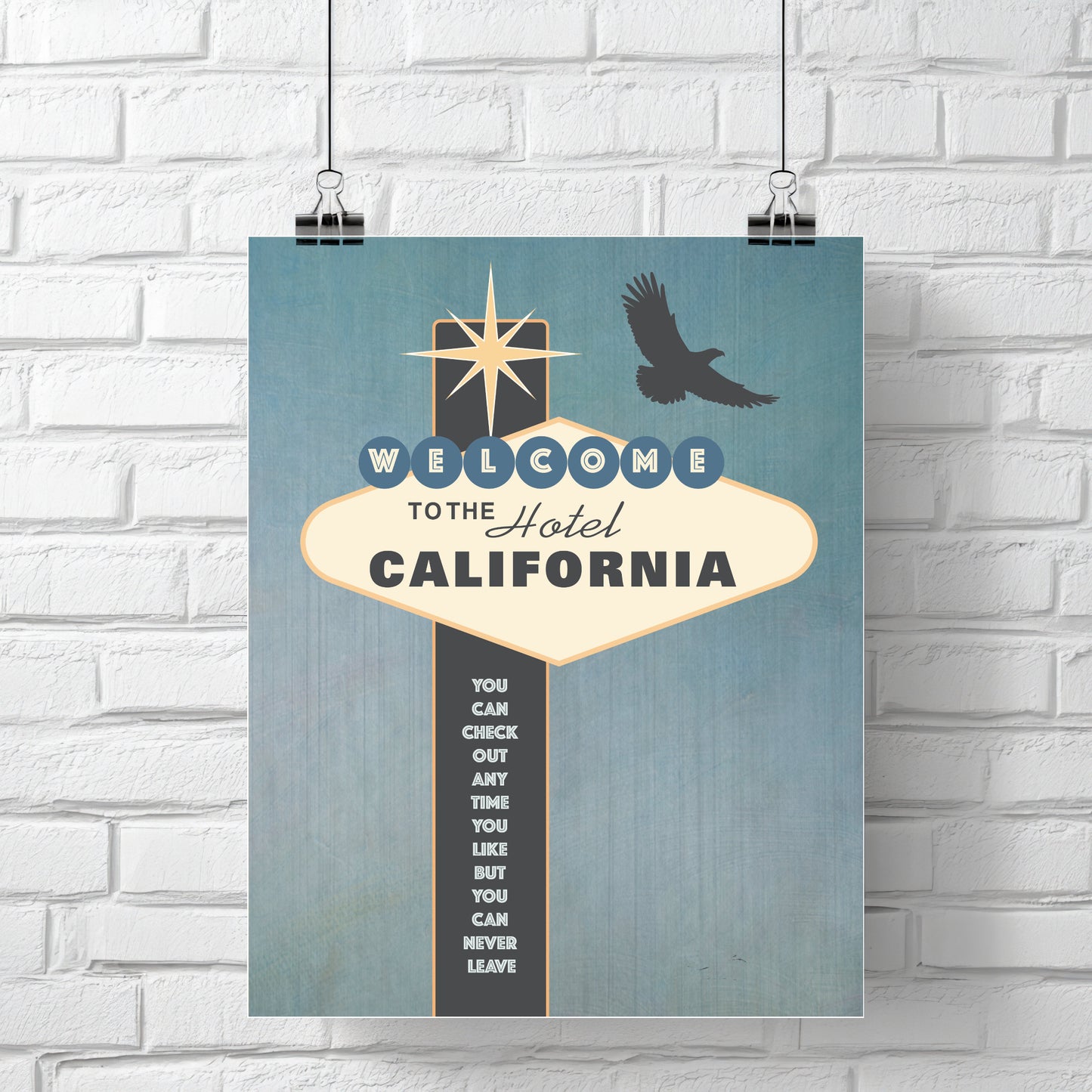 Hotel California by the Eagles - Lyric Inspired Art Print