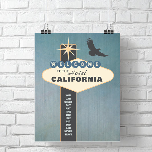 Hotel California by the Eagles - Lyric Inspired Art Print