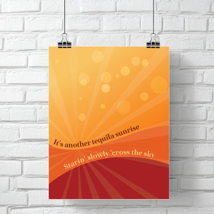 Tequila Sunrise by the Eagles - Music Song Lyric Art Print