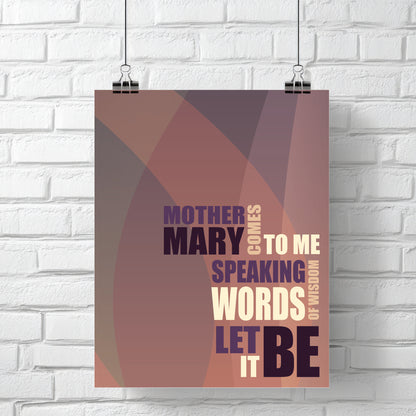 Let It Be by the Beatles - Wall Music Song Lyric Art Print
