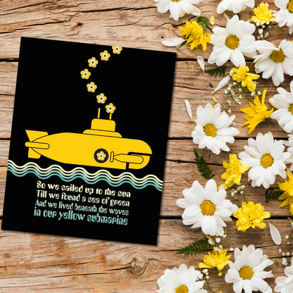 Yellow Submarine by the Beatles - Print Song Lyric Music Art