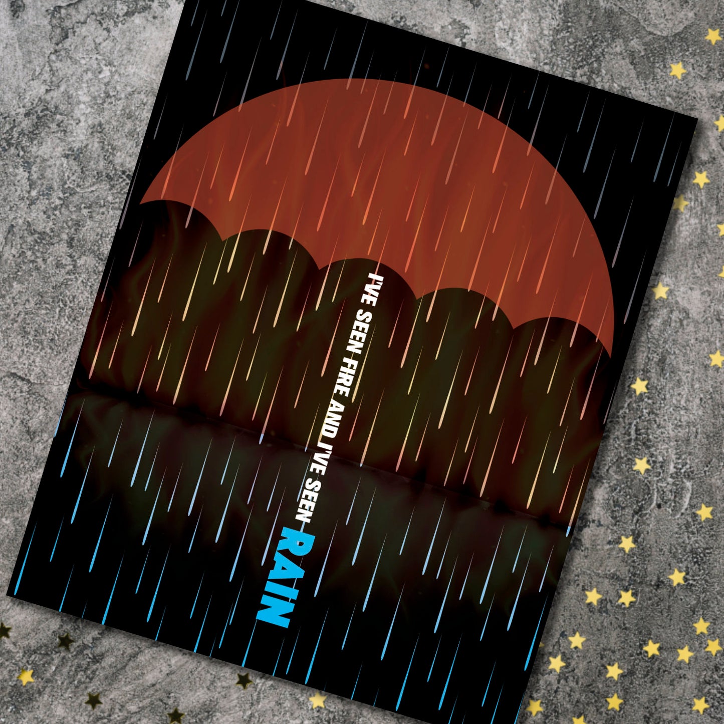 Fire and Rain by James Taylor - Music Wall Art Print Poster