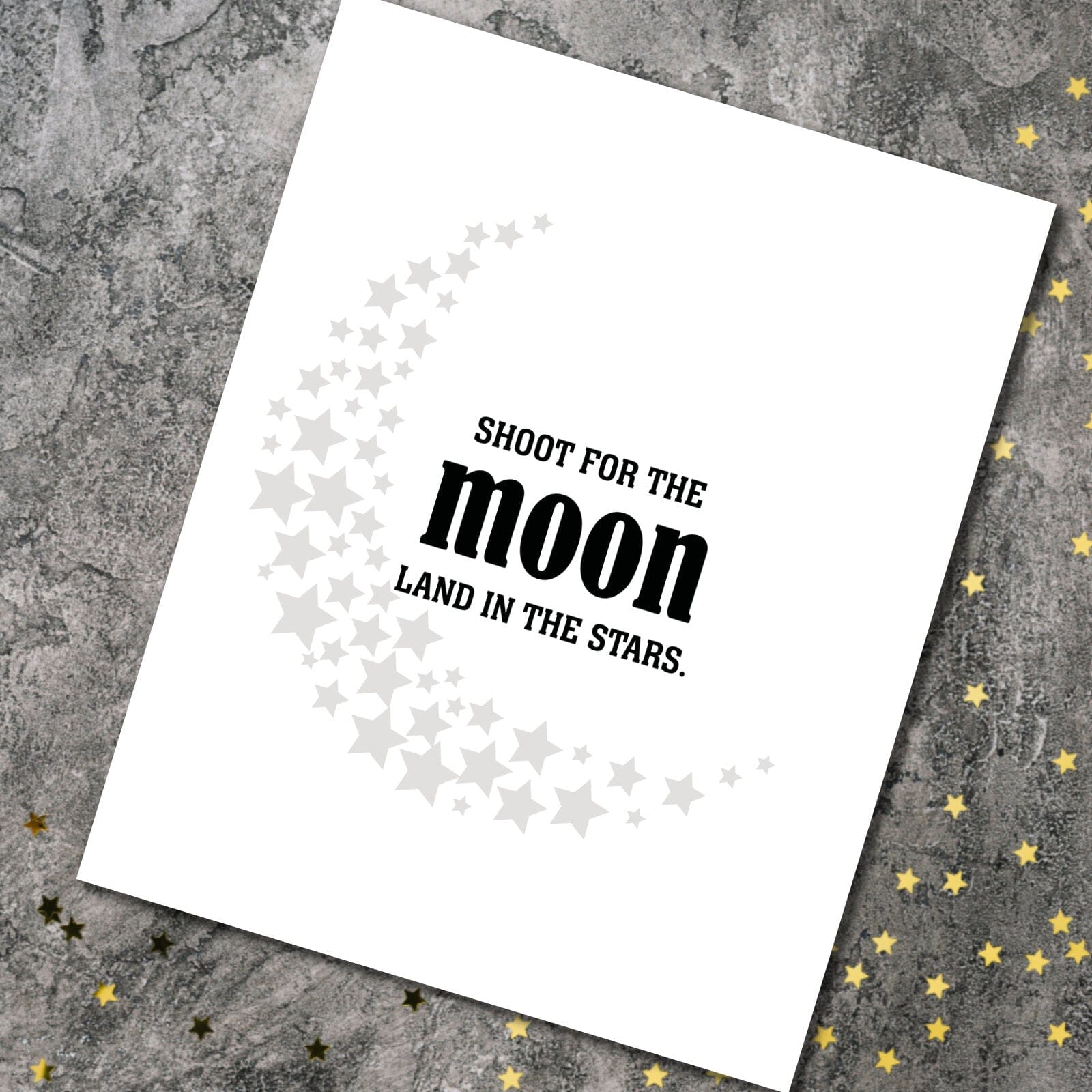 Shoot for the Moon, Land in the Stars - Wise and Witty Print Wise and Wiseass Quotes Song Lyrics Art 8x10 Print 