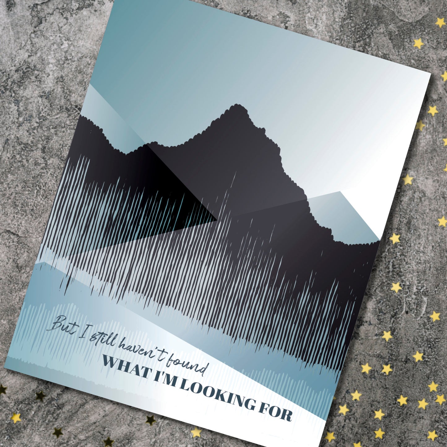 But I Still Haven't Found what I'm Looking For - by U2 - Song Lyrics Wall Art Retro Music Print