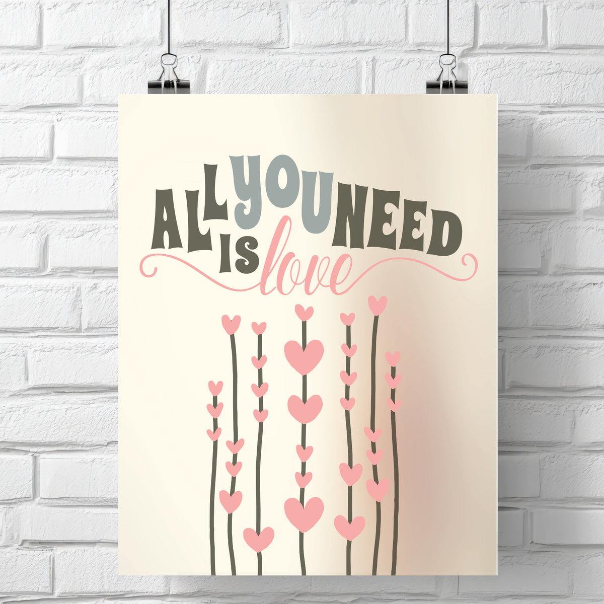 All You Need is Love by the Beatles - Song Lyric Art Print
