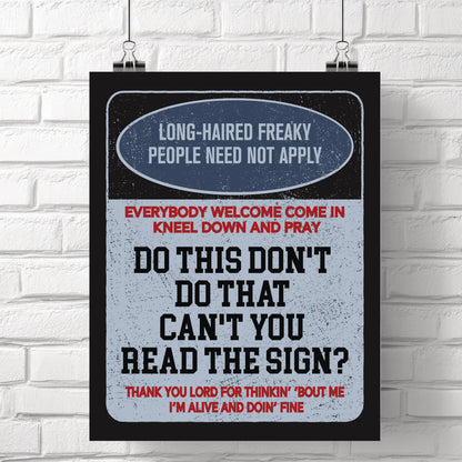 Signs by Five Man Electrical Band - 70s Rock Music Print
