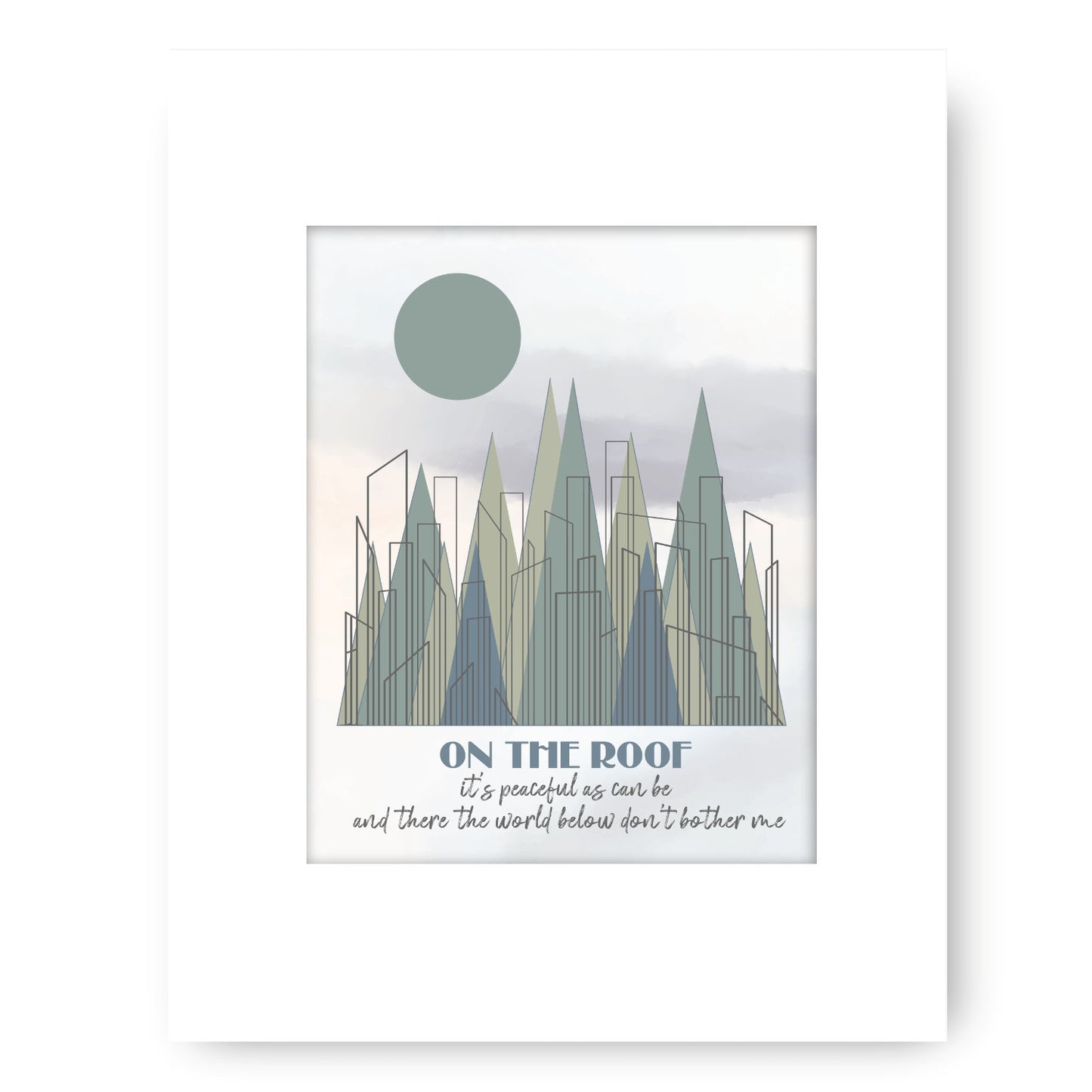 Up on the Roof by Carole King - Song Lyric Inspired  Wall Pop Music Art