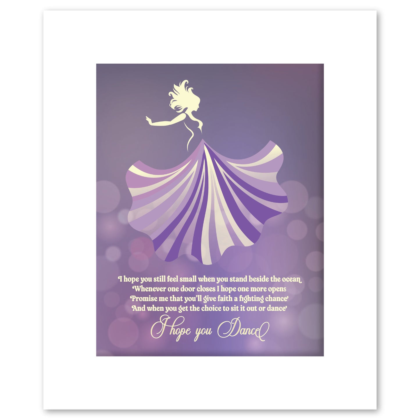 I Hope You Dance by Lee Ann Womack - Love Song Lyrics Wall Art Music Print