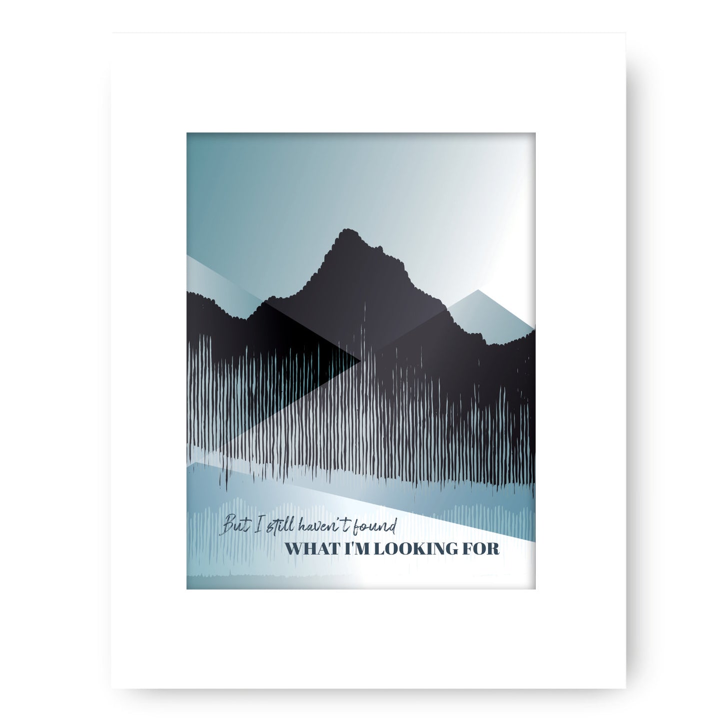 But I Still Haven't Found what I'm Looking For - by U2 - Song Lyrics Wall Art Retro Music Print