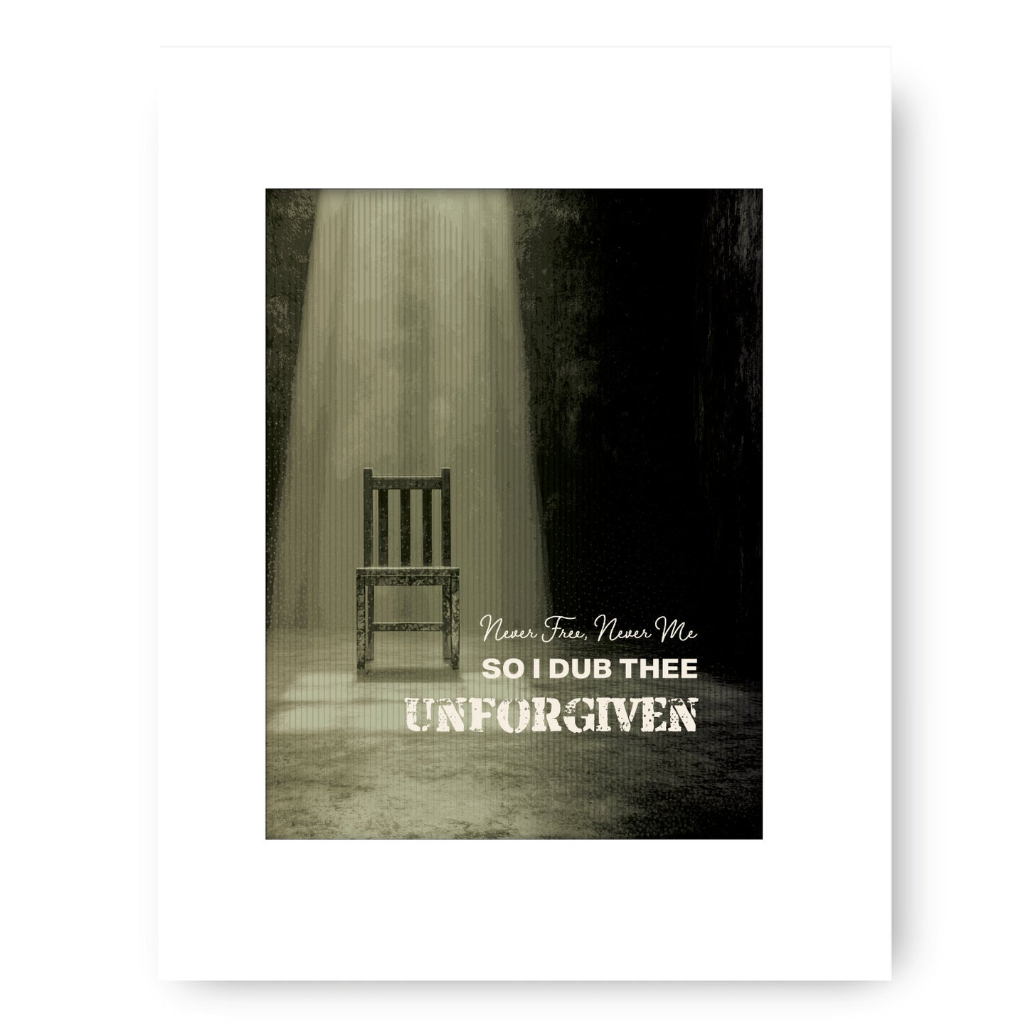 The Unforgiven by Metallica - Wall Hanging Lyric Print Music Art