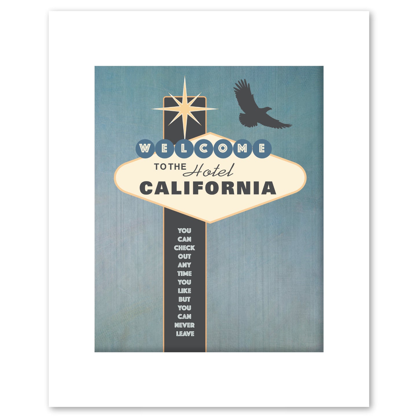 Hotel California by the Eagles - Lyric Inspired Art Print
