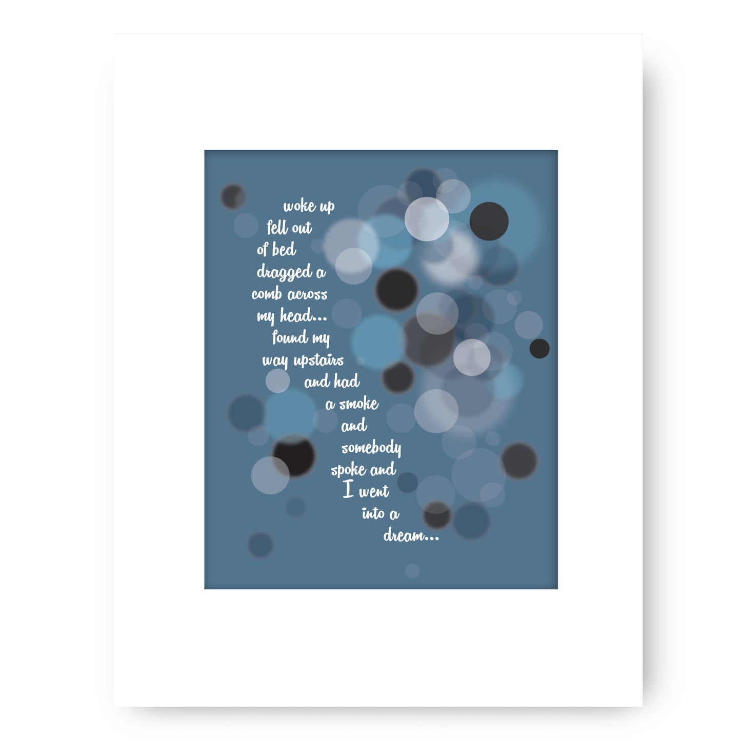 A Day in the Life by the Beatles - Song Lyric Art Print