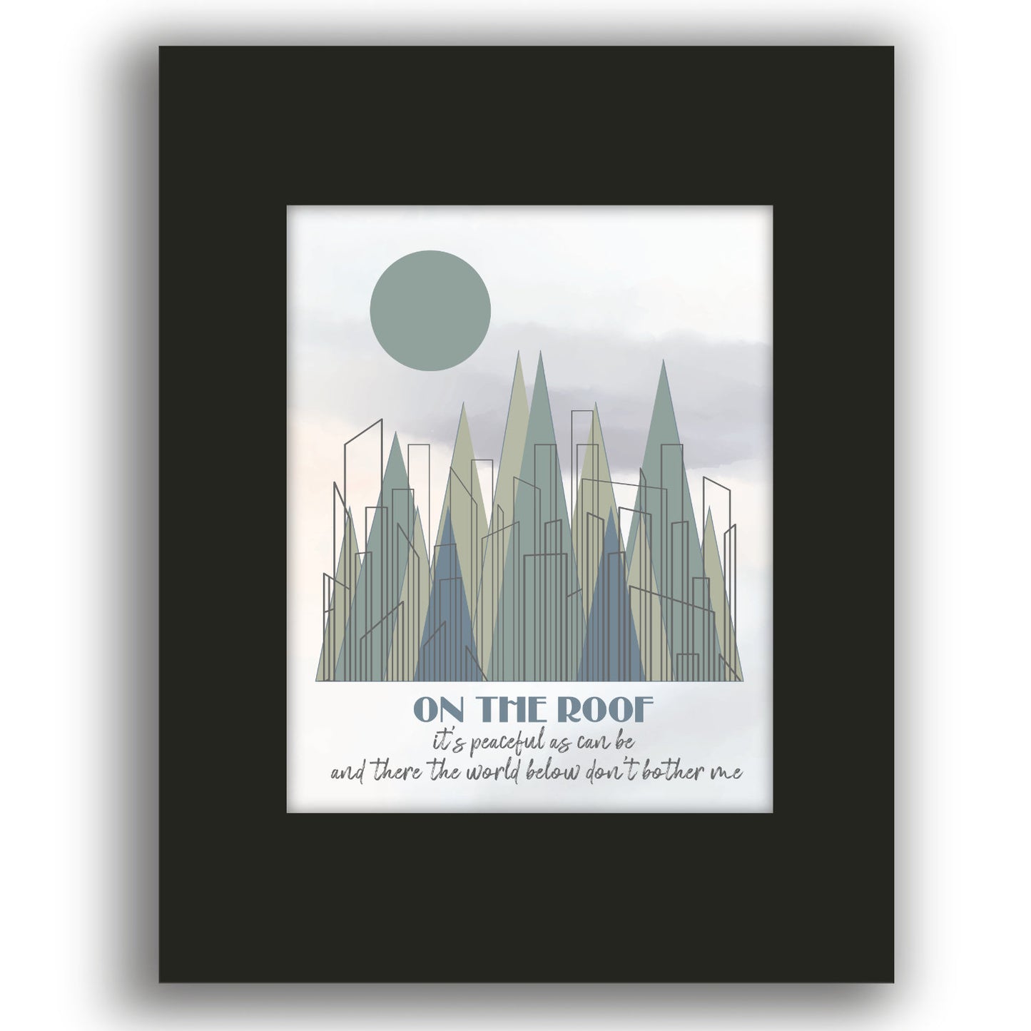 Up on the Roof by Carole King - Song Lyric Inspired  Wall Pop Music Art