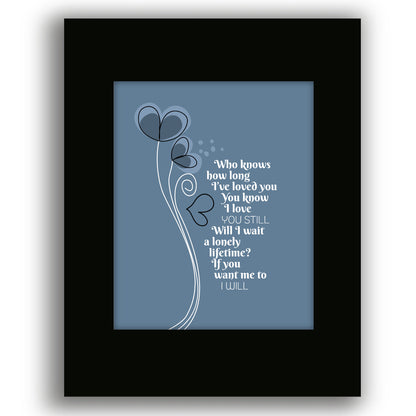 I Will by the Beatles - Song Lyrics Art Wedding Music Print