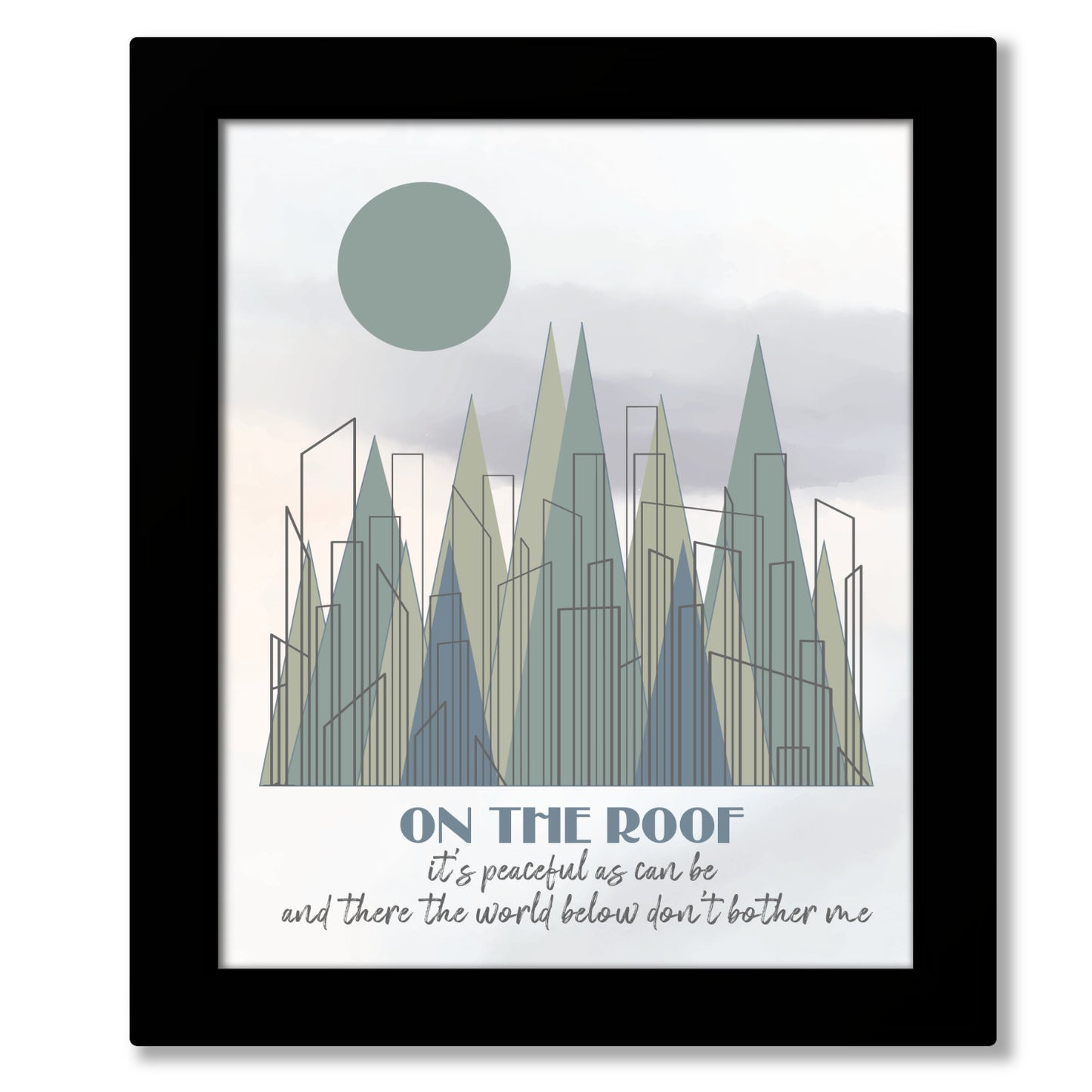 Up on the Roof by Carole King - Song Lyric Inspired  Wall Pop Music Art
