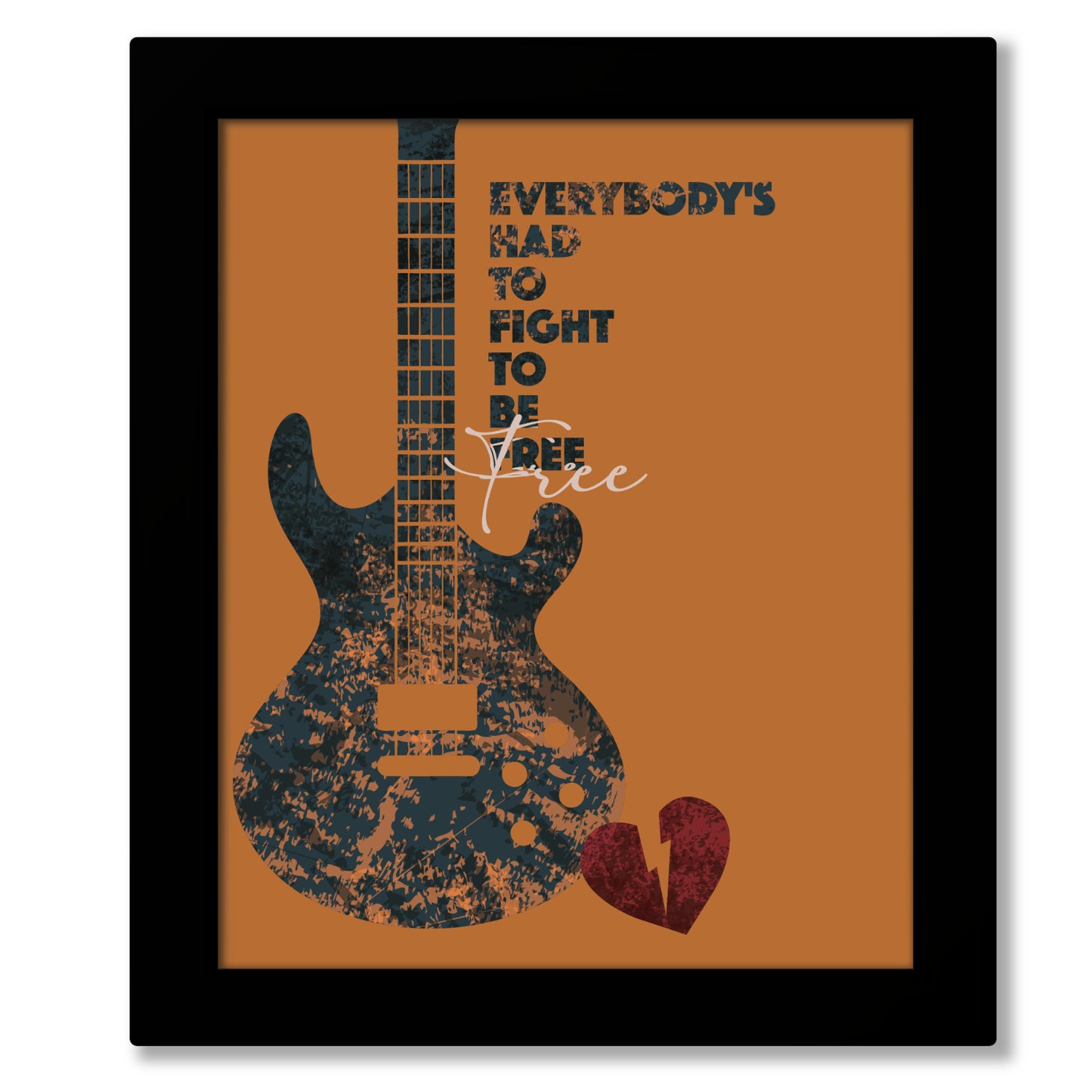 Refugee by Tom Petty - Rock Music Lyrical Poster Wall Art Print