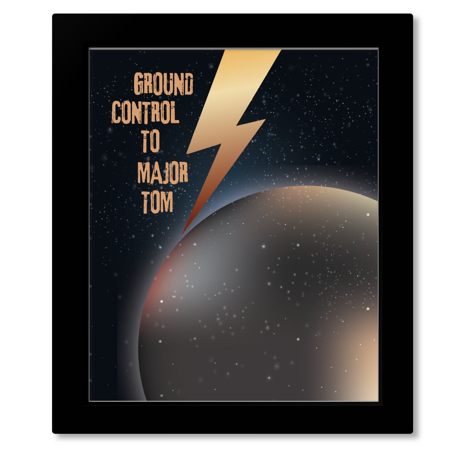 Space Oddity by David Bowie - Song Lyrics Art Print Quote