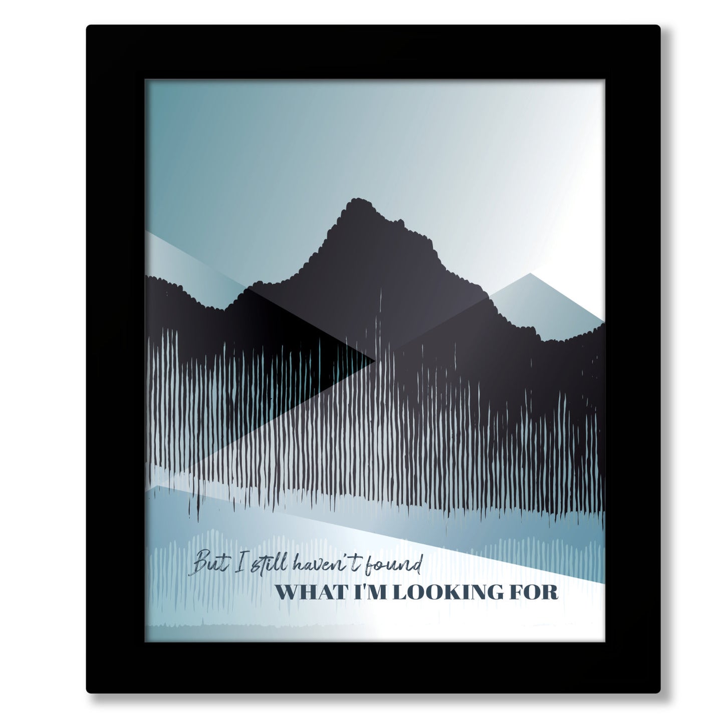 But I Still Haven't Found what I'm Looking For - by U2 - Song Lyrics Wall Art Retro Music Print