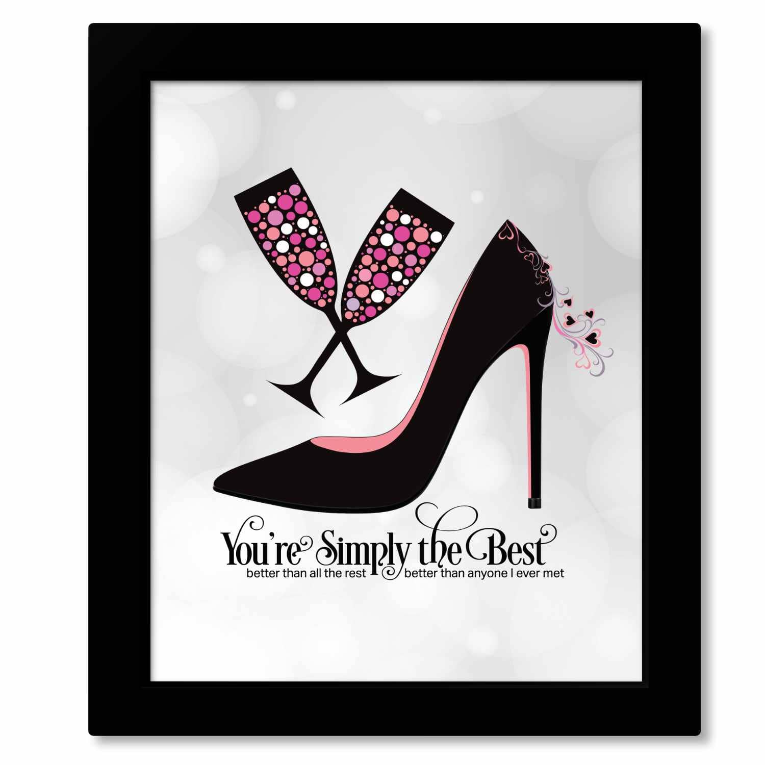 The Best by Tina Turner - 80s Song Lyric Wall Print Poster Song Lyrics Art Song Lyrics Art 8x10 Framed Print (No Mat) 