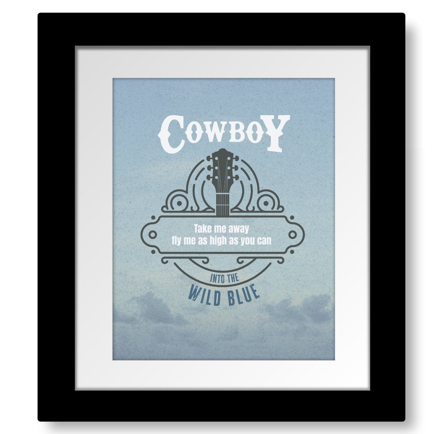 Cowboy Take me Away by the Chicks - Song Lyric Pop Music Art