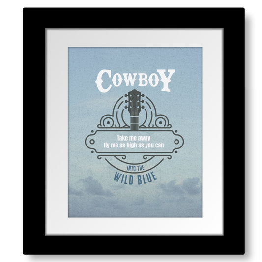Cowboy Take me Away by the Chicks - Song Lyric Pop Music Art