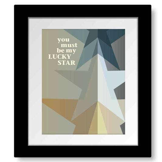 Lucky Star by Madonna - Song Lyric Art Retro Music Print Song Lyrics Art Song Lyrics Art 8x10 Framed Matted Print 