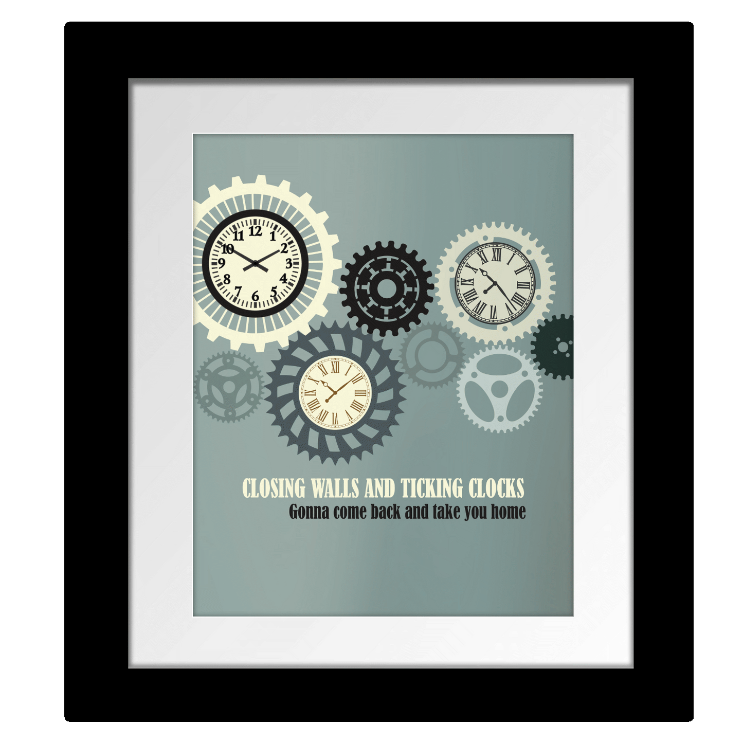 Clocks by Coldplay - Music Poster of Song Lyrics Wall Art Print Abstract Wall Decor