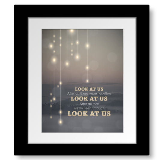 Look at Us by Vince Gill - Pop Country Song Art Song Lyrics Art Song Lyrics Art 8x10 White Matted and Framed Print 