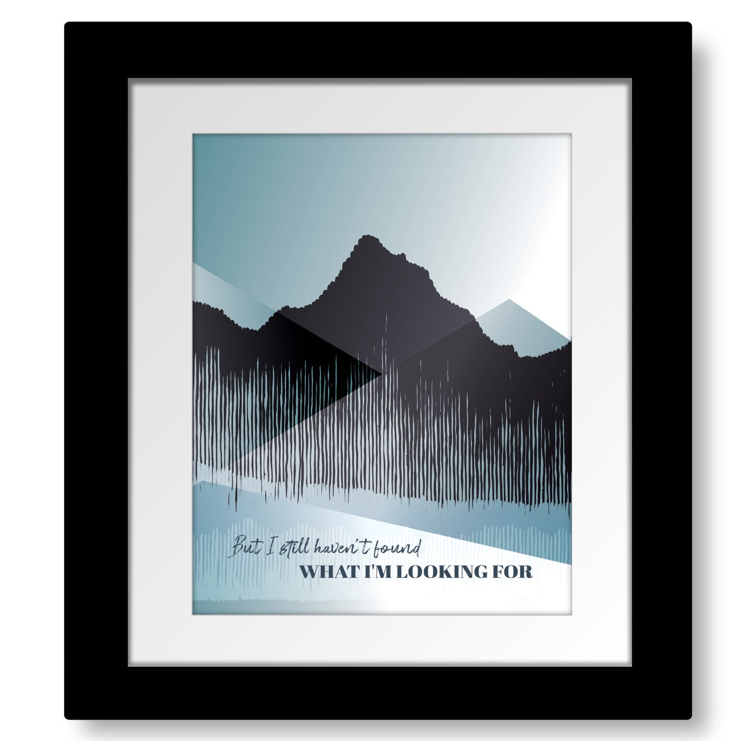 But I Still Haven't Found what I'm Looking For - by U2 - Song Lyrics Wall Art Retro Music Print