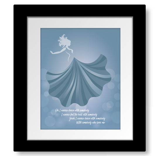 I Wanna Dance with Somebody by Whitney Houston - Song Lyric Music Art