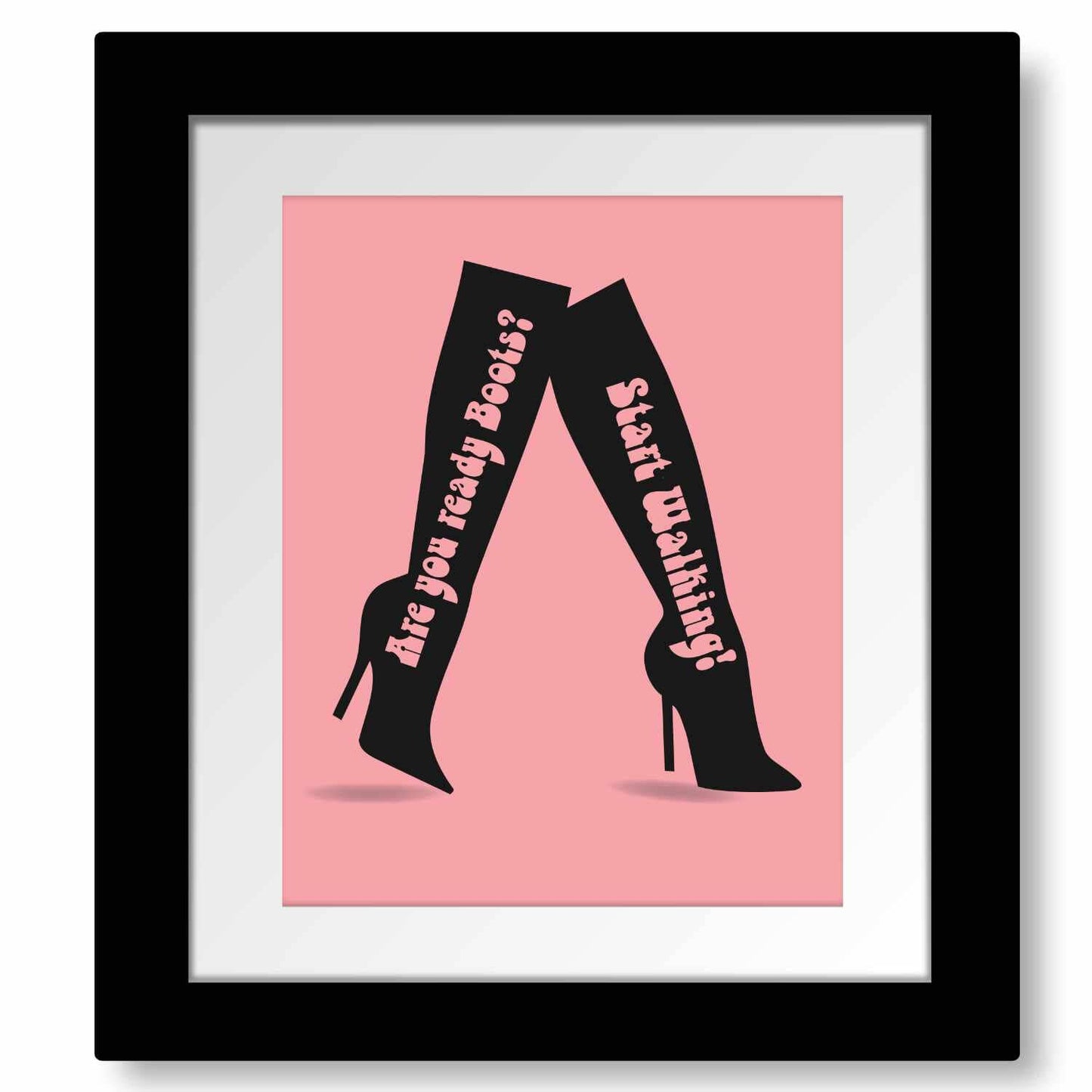 These Boots Are Made for Walkin' by Nancy Sinatra - 60s Art Song Lyrics Art Song Lyrics Art 8x10 Matted and Framed Print 