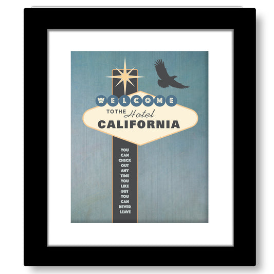 Hotel California by the Eagles - Lyric Inspired Art Print