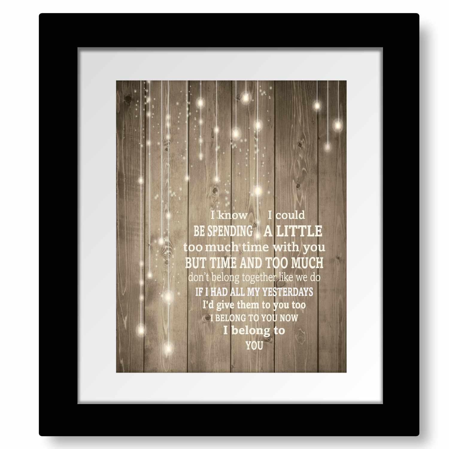 I Belong to You by Brandi Carlile - Song Lyric Art Print Song Lyrics Art Song Lyrics Art 8x10 Matted / Framed Print 