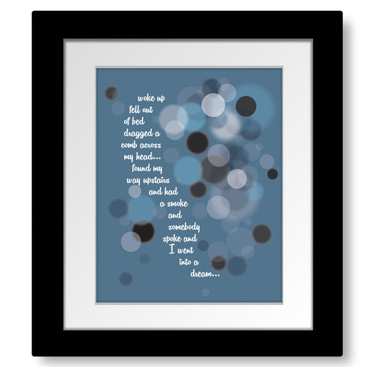 A Day in the Life by the Beatles - Song Lyric Art Print