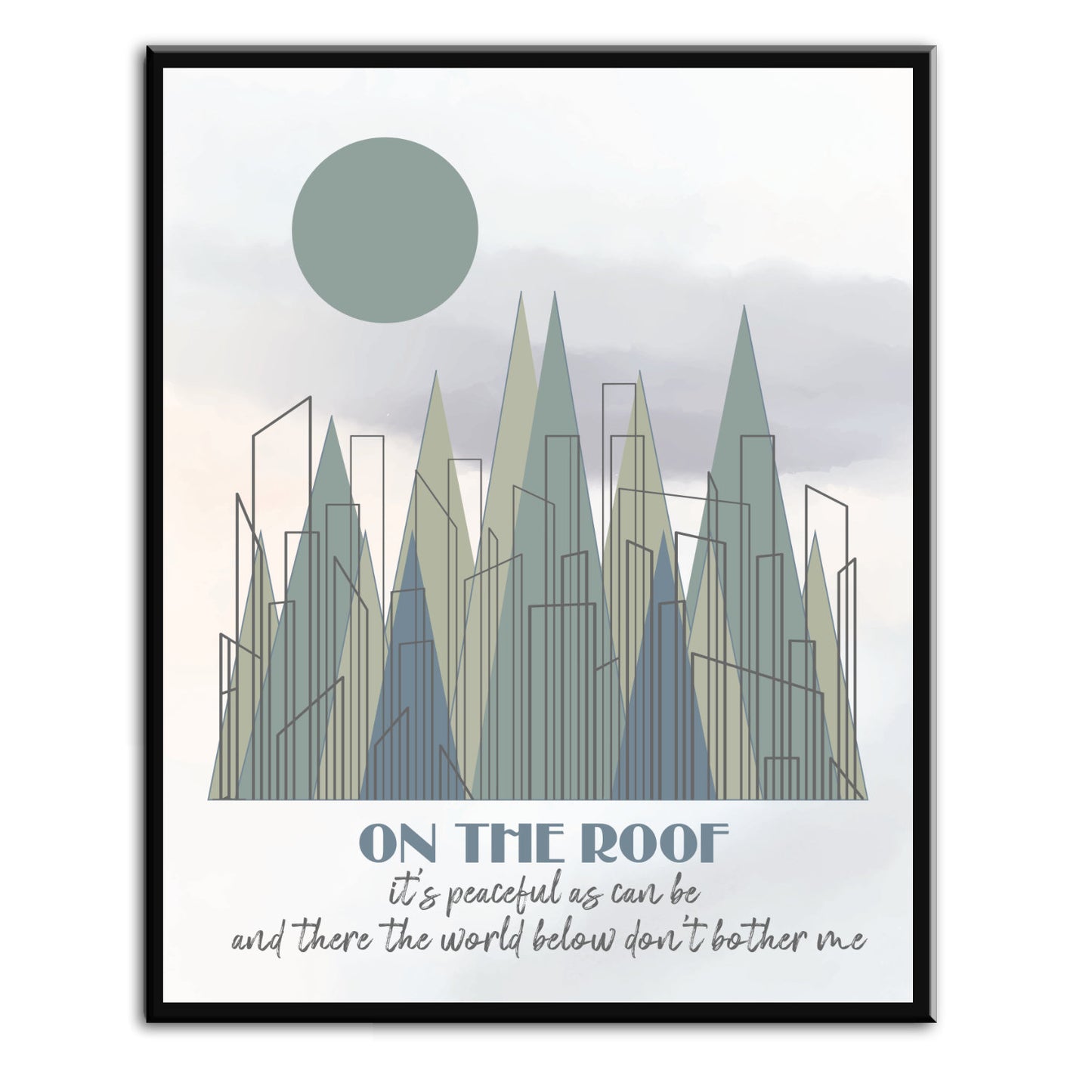 Up on the Roof by Carole King - Song Lyric Inspired  Wall Pop Music Art