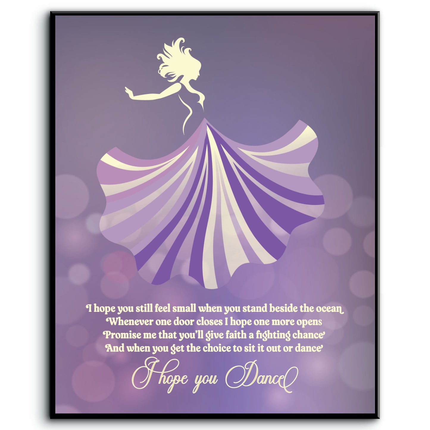I Hope You Dance by Lee Ann Womack - Love Song Lyrics Wall Art Music Print